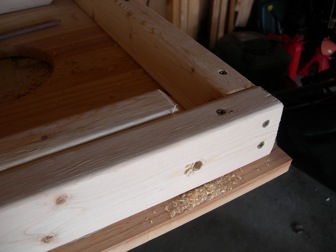 Hang the Legs — step 4 of building DIY cornhole / bean bag toss boards