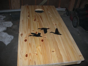 Dress ’Em Up — step 6 of building DIY cornhole / bean bag toss boards